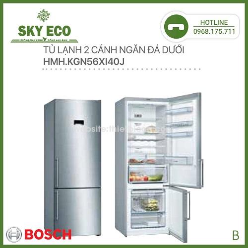 TỦ LẠNH 2 CÁNH NGĂN ĐÁ DƯỚI BOSCH HMH.KGN56XI40J